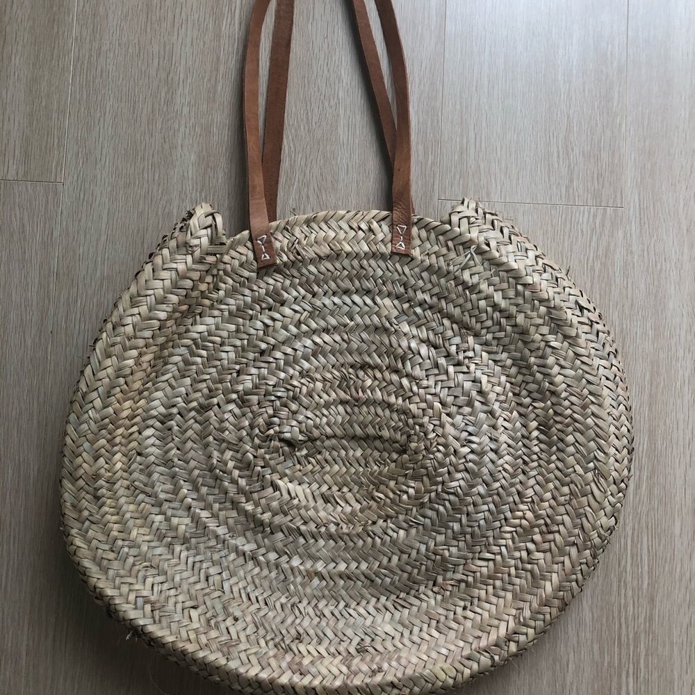 Large, round straw bag